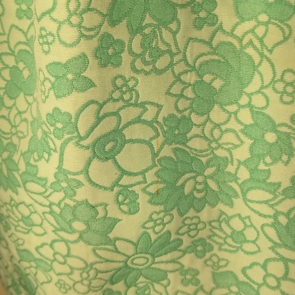 Vintage, knee length, turquoise, floral size 2/4 dress with belt - Picture 6 of 6